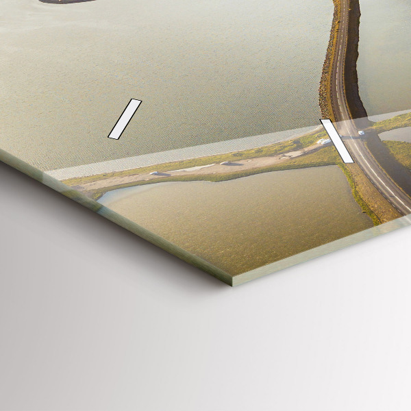 Horizontální skleněné hodiny na stěnu Silnice na Islandu