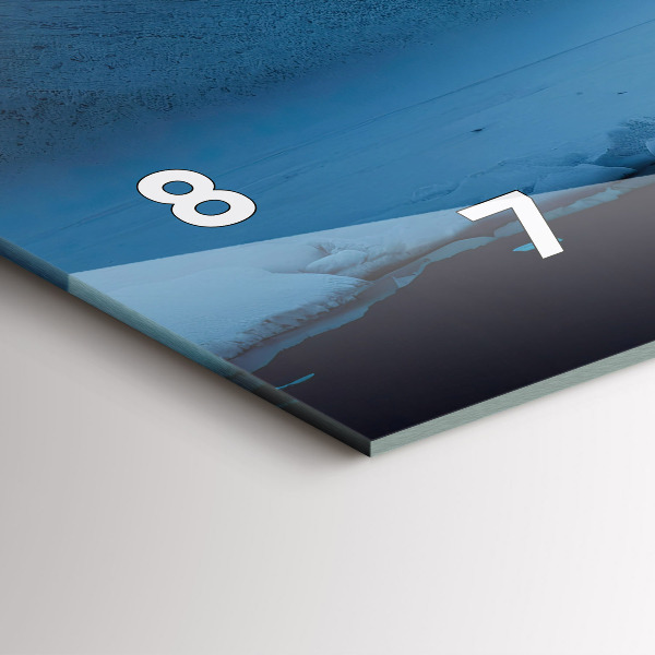 Horizontální skleněné hodiny na stěnu Stan v islandských horách