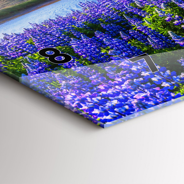 Horizontální hodiny na skle Pohled na hory Island