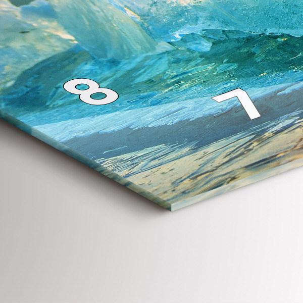 Horizontální hodiny na skle Ledovec a východ slunce