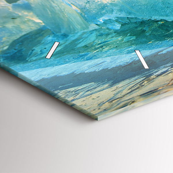 Horizontální hodiny na skle Ledovec a východ slunce