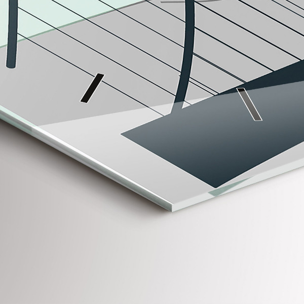 Horizontální hodiny na skle Zelený most