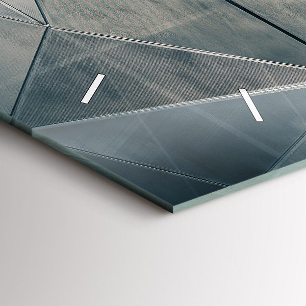 Horizontální hodiny na skle Kovové abstraktní trojúhelníky