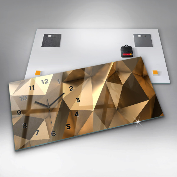 Horizontální hodiny na skle Geometrická textura