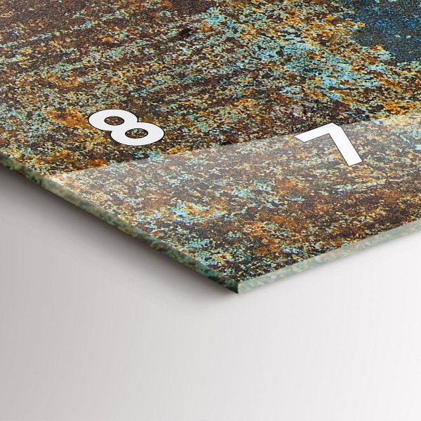 Horizontální hodiny na skle Textura starého kovu