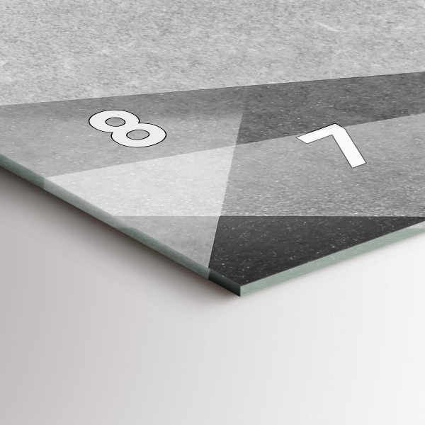 Horizontální hodiny na skle Šedá geometrická abstrakce