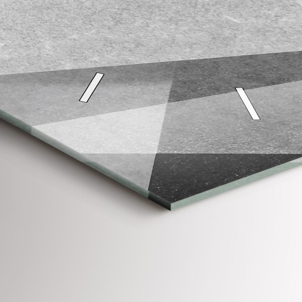 Horizontální hodiny na skle Šedá geometrická abstrakce