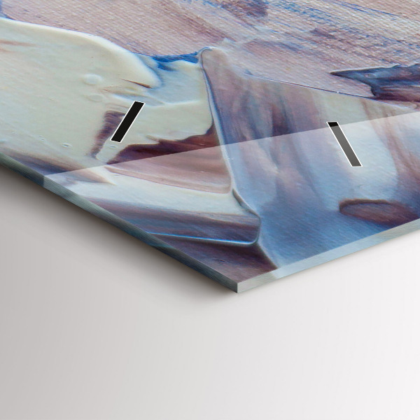 Horizontální skleněné hodiny na stěnu Textura abstraktní barvy