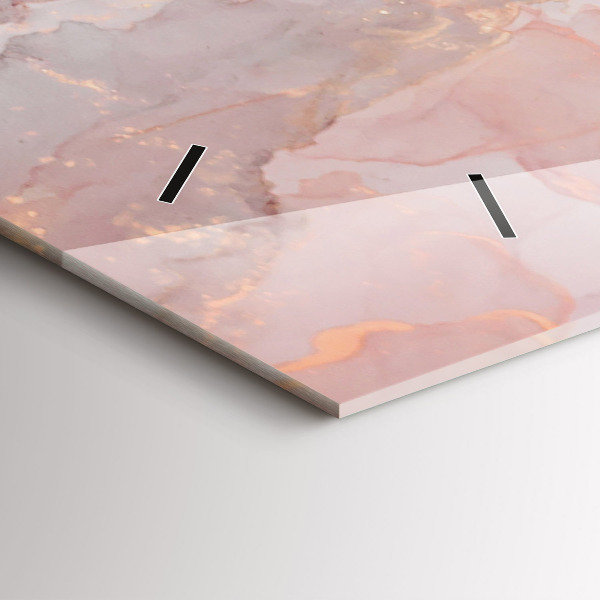 Horizontální skleněné hodiny na stěnu Mramorová textura