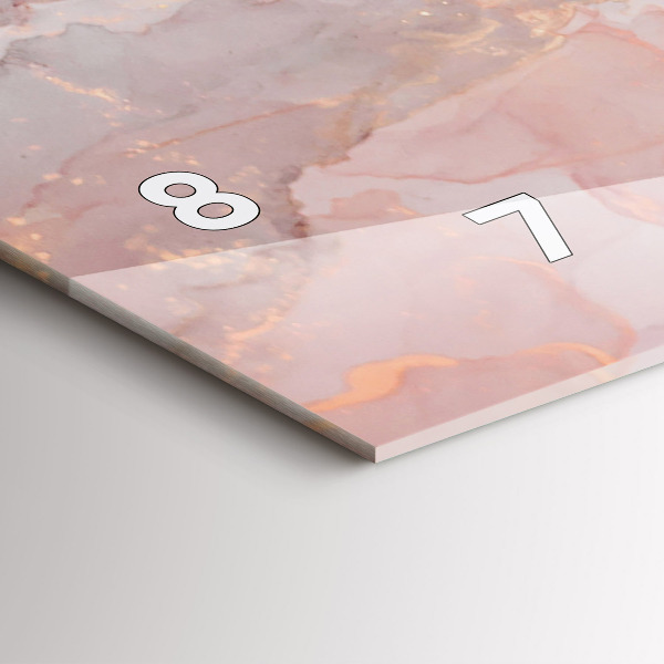 Horizontální skleněné hodiny na stěnu Mramorová textura