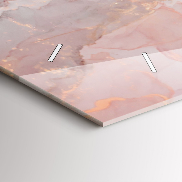 Horizontální skleněné hodiny na stěnu Mramorová textura