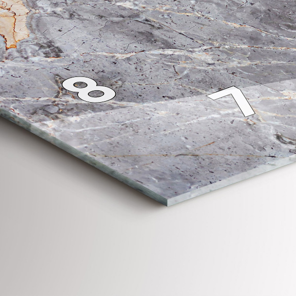 Horizontální skleněné hodiny na stěnu Šedý žulový mramorový kámen