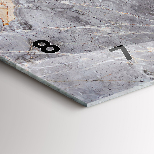 Horizontální skleněné hodiny na stěnu Šedý žulový mramorový kámen