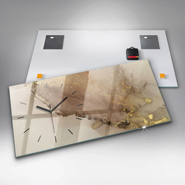 Horizontální skleněné hodiny na stěnu Moderní umění
