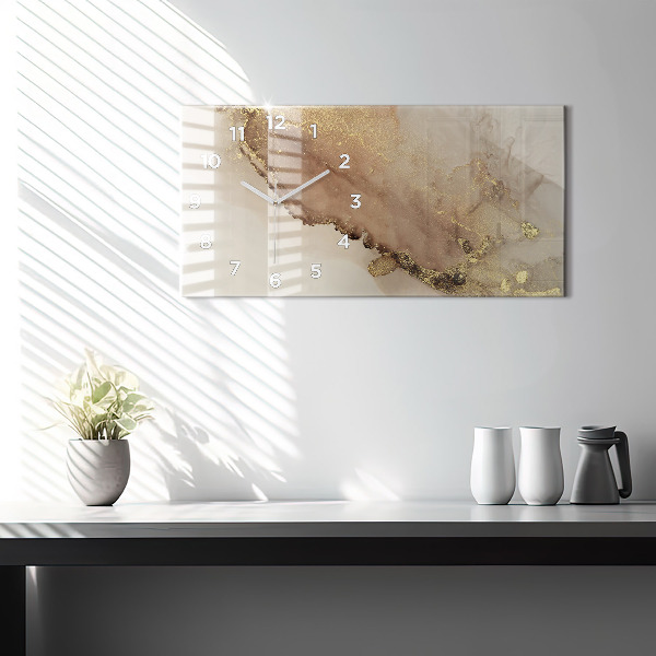 Horizontální skleněné hodiny na stěnu Moderní umění