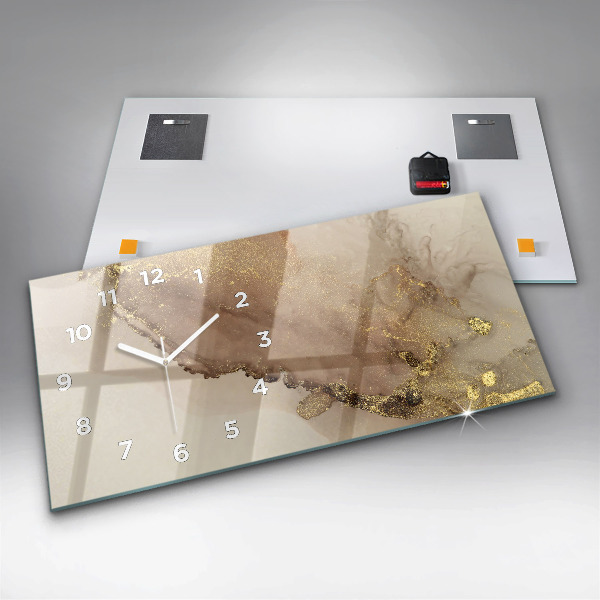 Horizontální skleněné hodiny na stěnu Moderní umění