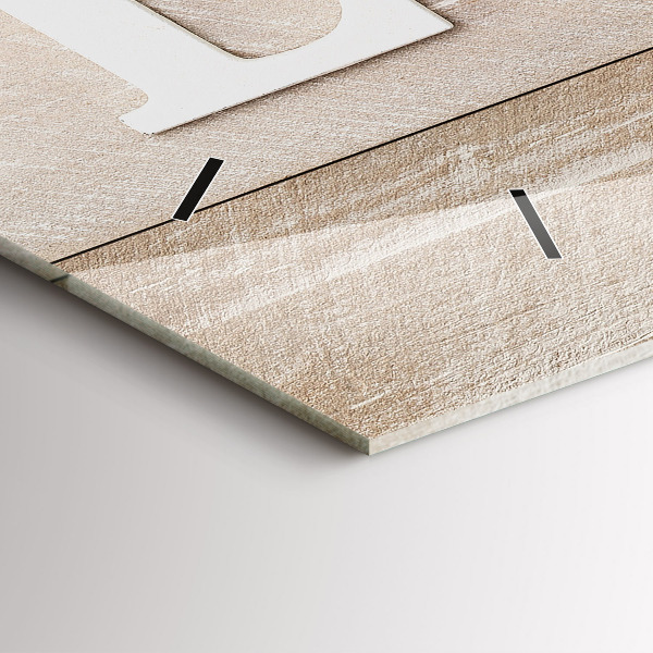 Horizontální hodiny na skle Nápis láska