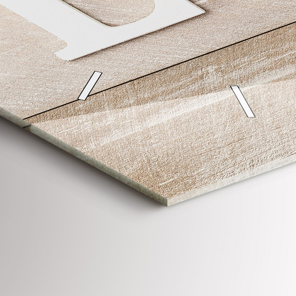 Horizontální hodiny na skle Nápis láska