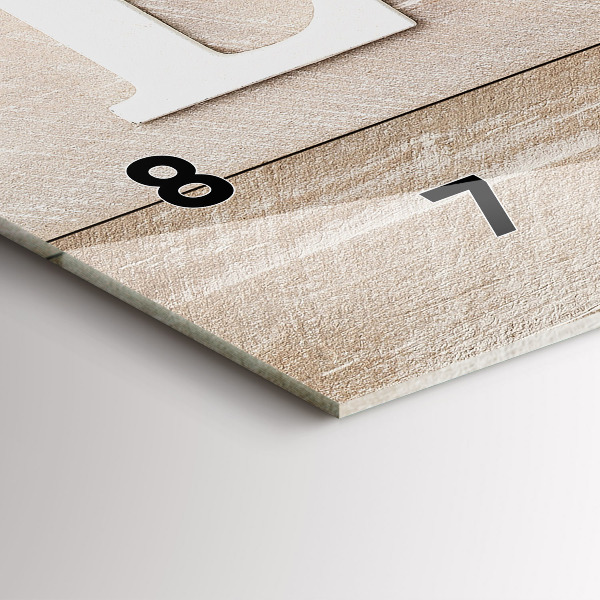 Horizontální hodiny na skle Nápis láska