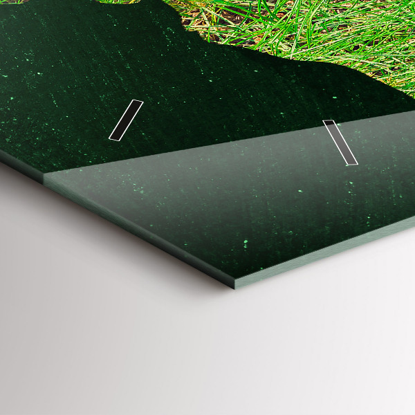 Horizontální hodiny na skle Travnatá mapa světa