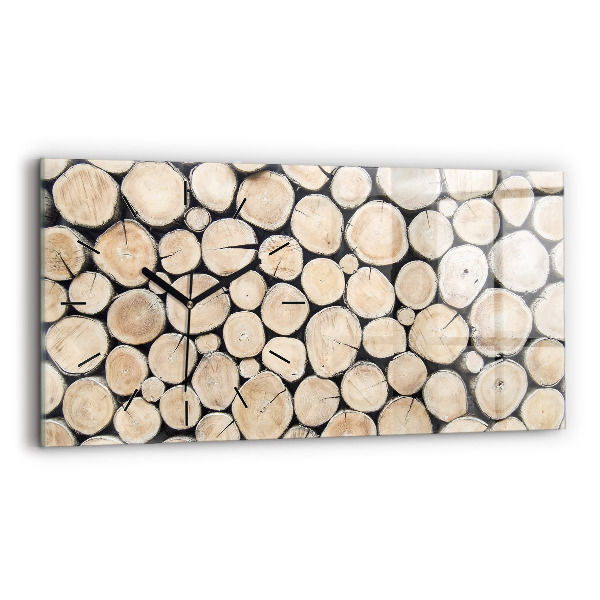 Horizontální hodiny na skle Ořezané pařezy