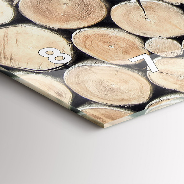 Horizontální hodiny na skle Ořezané pařezy