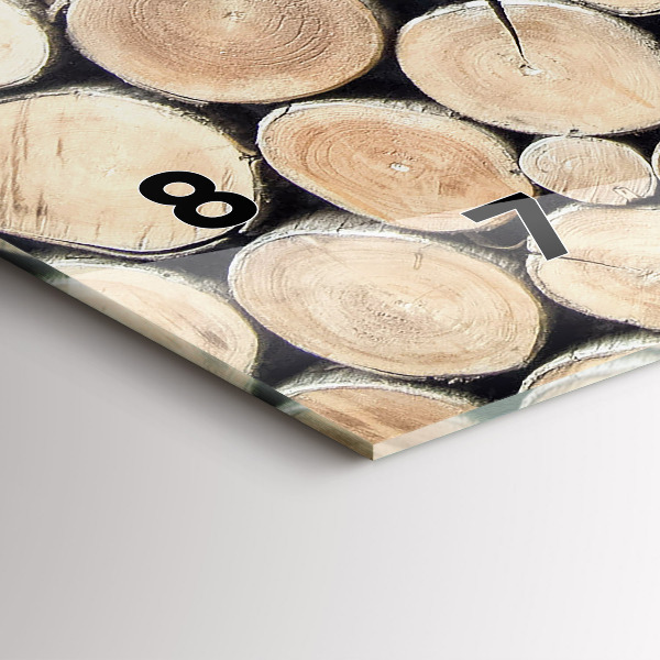 Horizontální hodiny na skle Ořezané pařezy