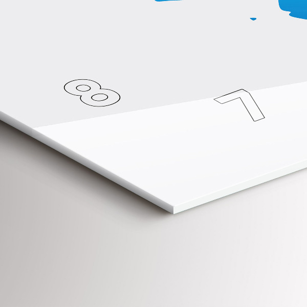 Horizontální hodiny na skle Mapa světa