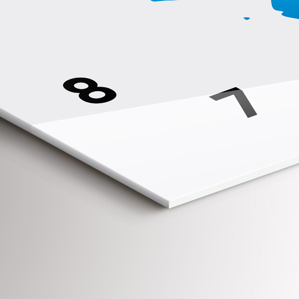 Horizontální hodiny na skle Mapa světa