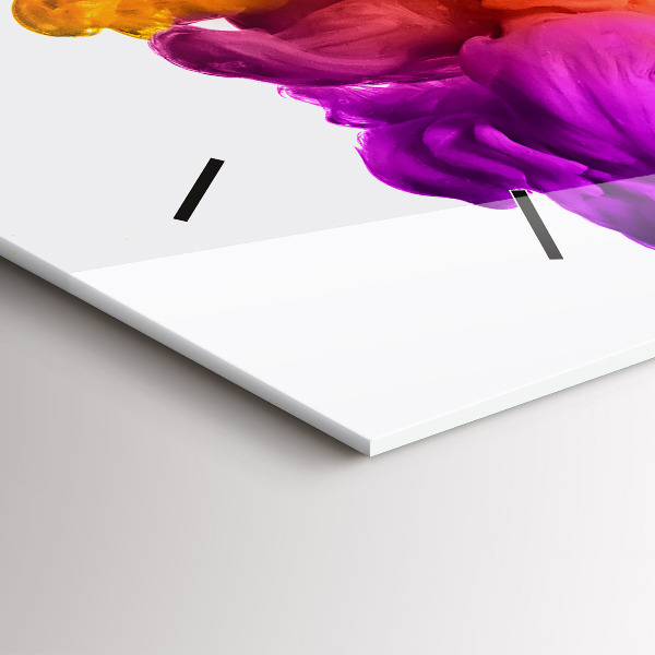 Horizontální hodiny na skle Duha barev