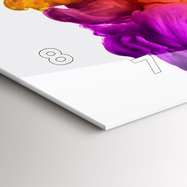 Horizontální hodiny na skle Duha barev