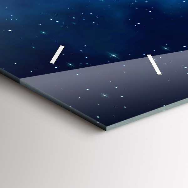 Horizontální hodiny na skle Hvězdy na tmavé obloze