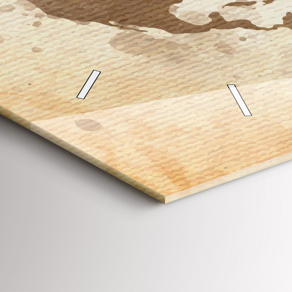 Horizontální hodiny na skle Malovaná mapa světa