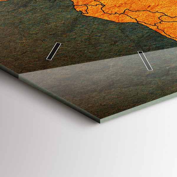 Horizontální hodiny na skle Mapa světa