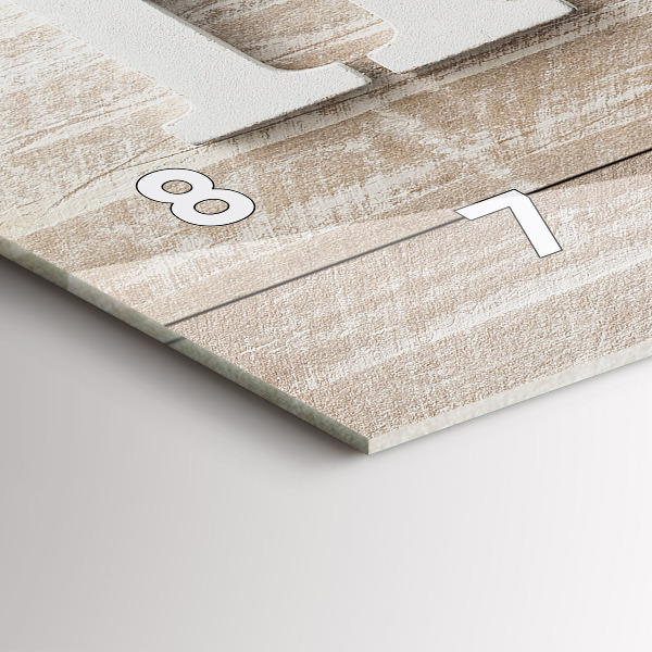 Horizontální hodiny na skle Nápis na domě