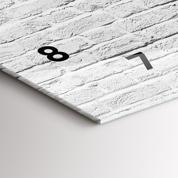 Horizontální hodiny na skle Cihlová zeď