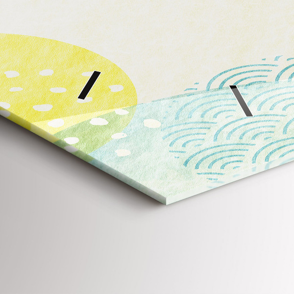 Horizontální skleněné hodiny na stěnu Vzor rámu