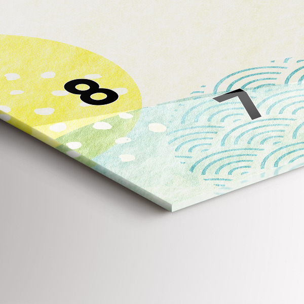 Horizontální skleněné hodiny na stěnu Vzor rámu