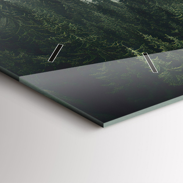 Horizontální skleněné hodiny na stěnu Lesní krajina