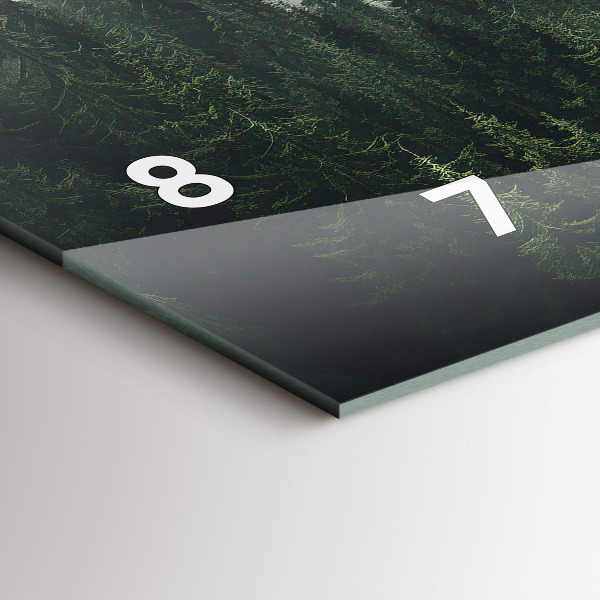 Horizontální skleněné hodiny na stěnu Lesní krajina