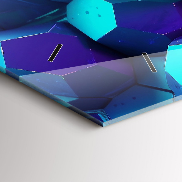 Horizontální skleněné hodiny na stěnu Geometrické tvary