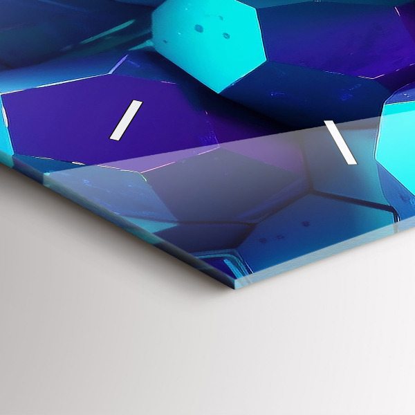 Horizontální skleněné hodiny na stěnu Geometrické tvary