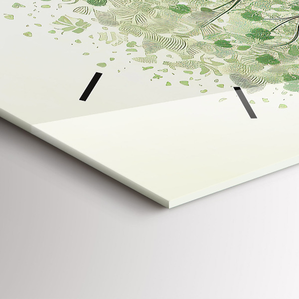 Horizontální skleněné hodiny na stěnu Velký strom příroda