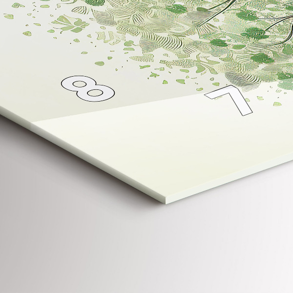 Horizontální skleněné hodiny na stěnu Velký strom příroda