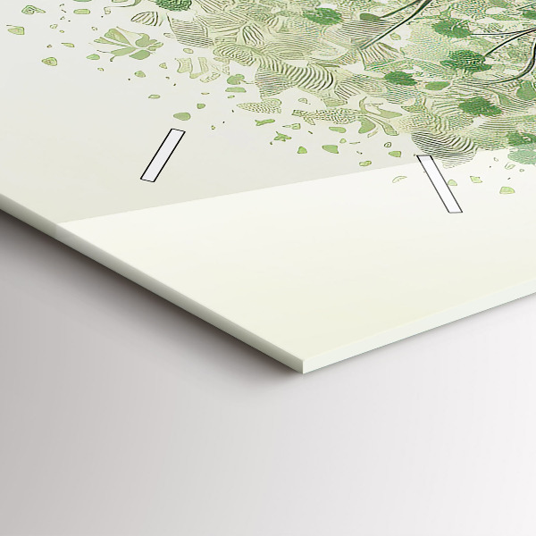 Horizontální skleněné hodiny na stěnu Velký strom příroda