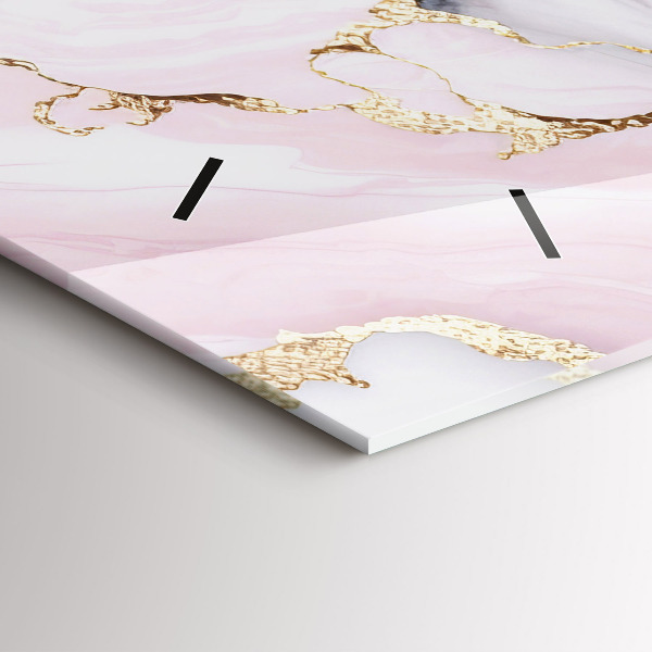 Horizontální skleněné hodiny na stěnu Mramor