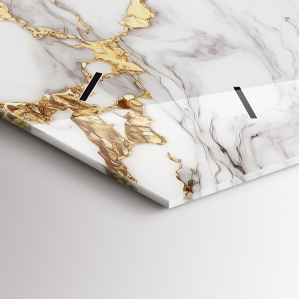 Horizontální skleněné hodiny na stěnu Dekorativní mramor