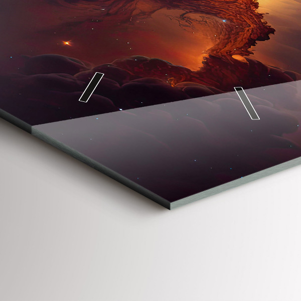 Horizontální skleněné hodiny na stěnu Kosmický svět hvězd