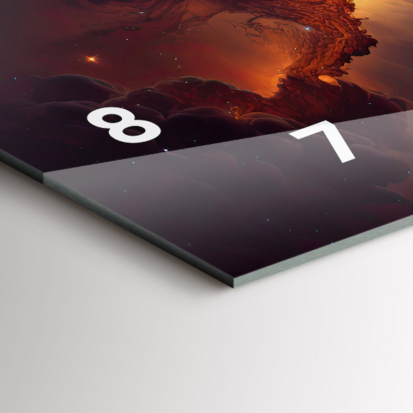 Horizontální skleněné hodiny na stěnu Kosmický svět hvězd