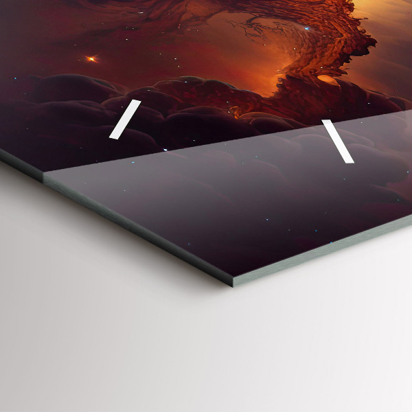 Horizontální skleněné hodiny na stěnu Kosmický svět hvězd